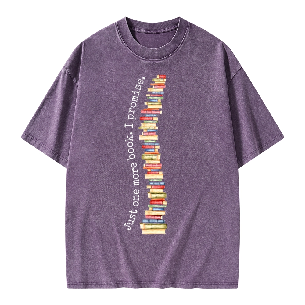 Pagewings Just One More Book I Promise Unisex Washed T-shirt