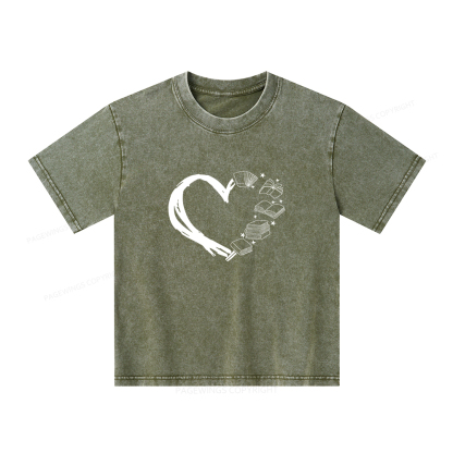 Pagewings Love of Books Unisex Kids Washed T-shirt