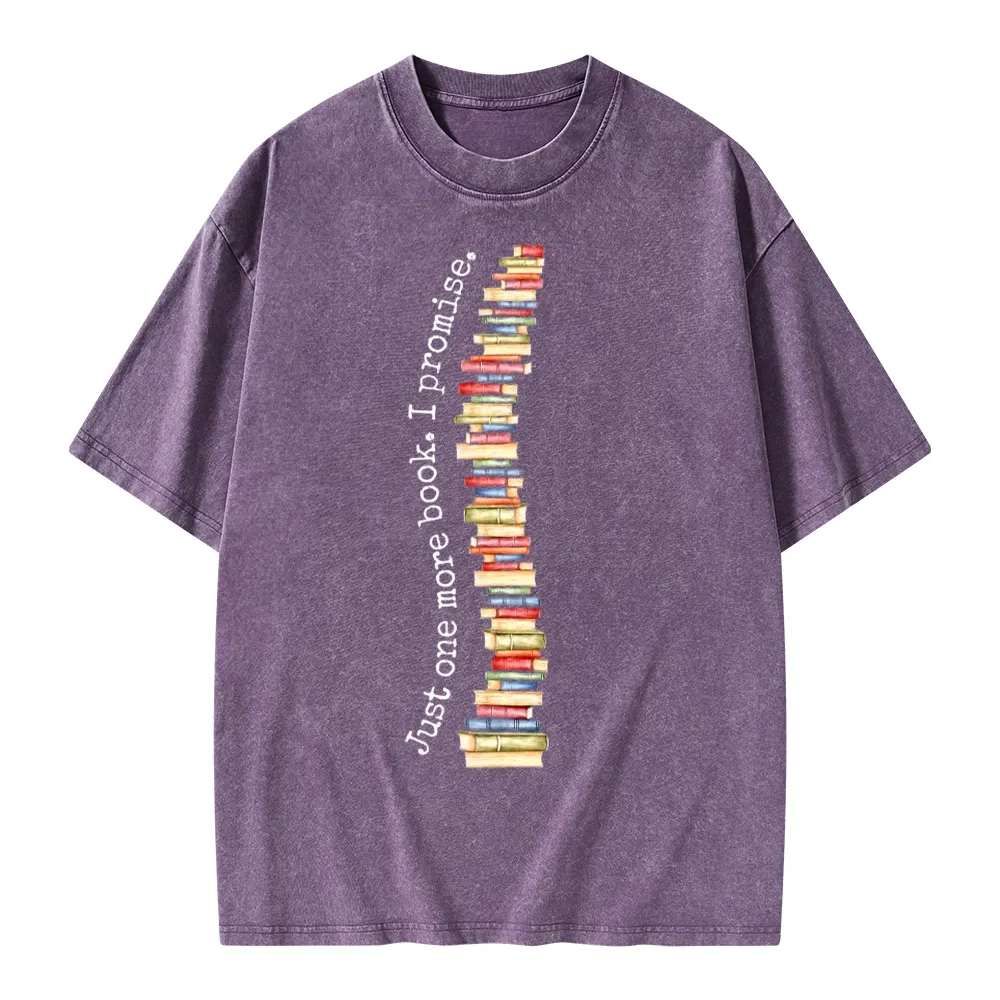 Pagewings Just One More Book I Promise Unisex Washed T-shirt