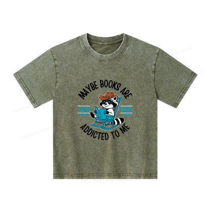 Pagewings Books Are Addicted To Me Unisex Kids Washed T-shirt