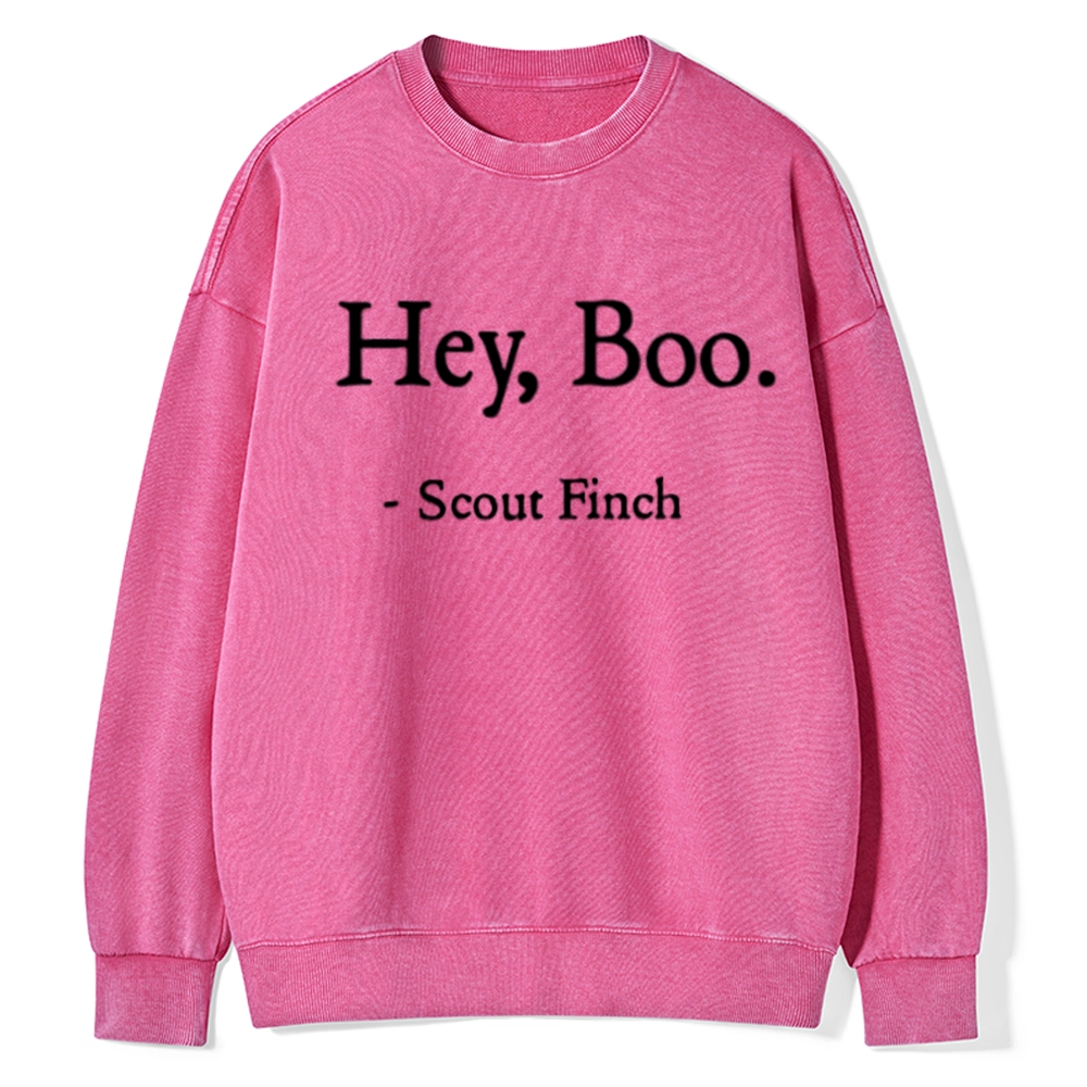Pagewings HEY BOO Unisex Washed Sweatshirt