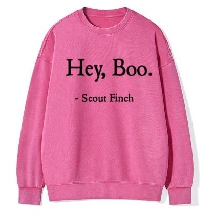 Pagewings HEY BOO Unisex Washed Sweatshirt