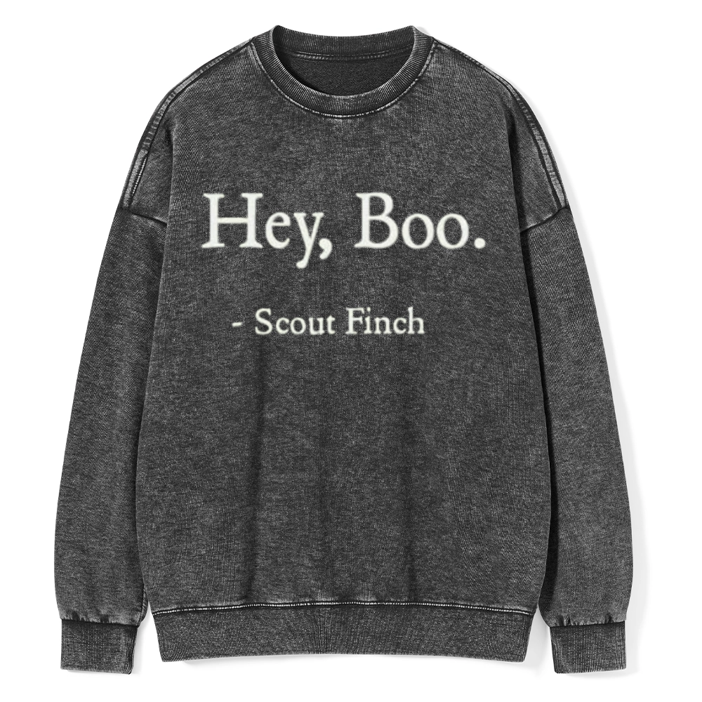 Pagewings HEY BOO Unisex Washed Sweatshirt