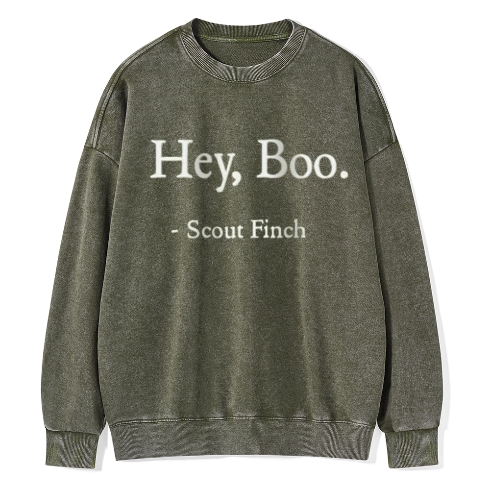 Pagewings HEY BOO Unisex Washed Sweatshirt
