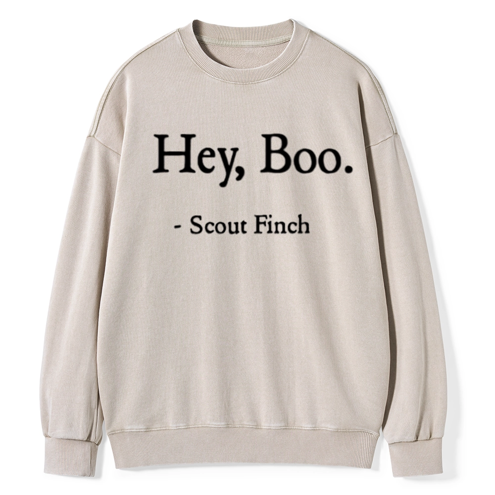 Pagewings HEY BOO Unisex Washed Sweatshirt