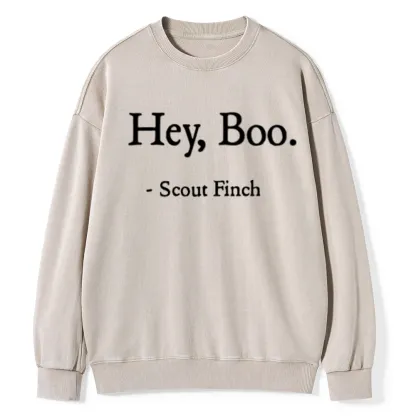 Pagewings HEY BOO Unisex Washed Sweatshirt