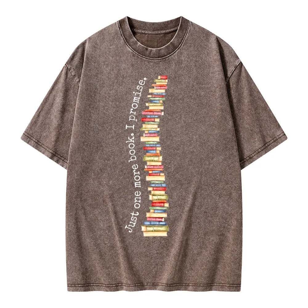 Pagewings Just One More Book I Promise Unisex Washed T-shirt