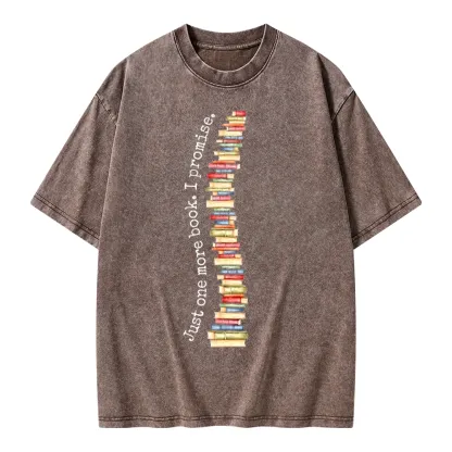 Pagewings Just One More Book I Promise Unisex Washed T-shirt