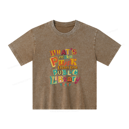 Pagewings What’s More Punk Than The Public Library Unisex Kids Washed T-shirt