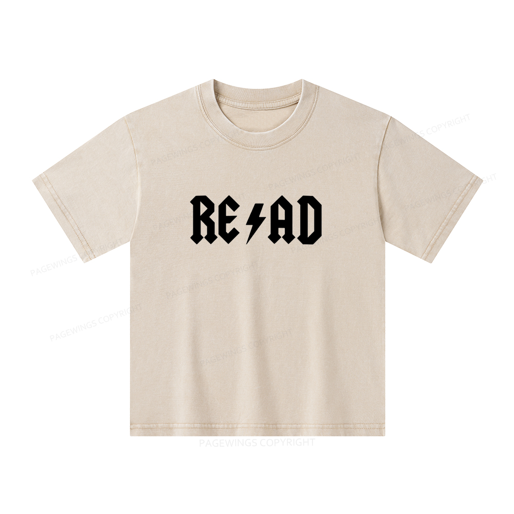 Pagewings Read Back In The Library "rock And Roll" Unisex Kids Washed T-shirt
