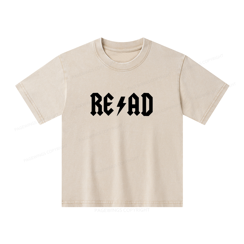 Pagewings Read Back In The Library "rock And Roll" Unisex Kids Washed T-shirt