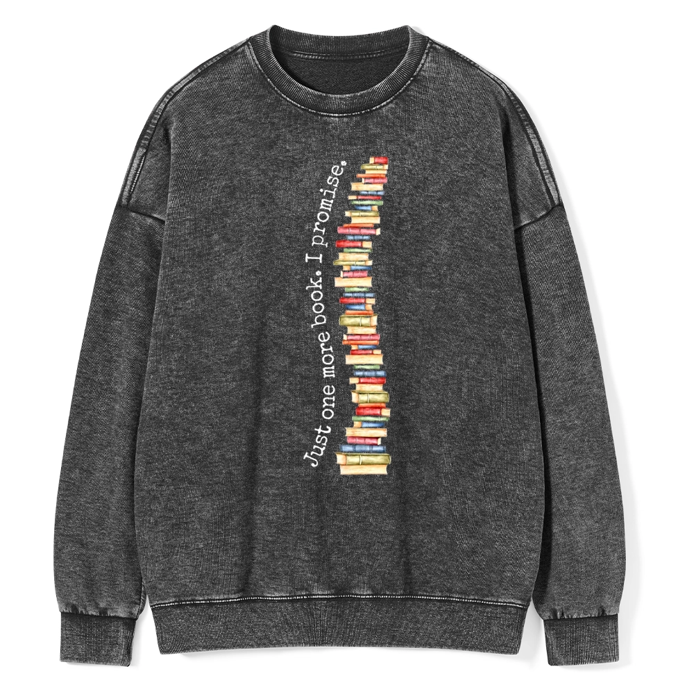 Pagewings Just One More Book I Promise Unisex Washed Sweatshirt