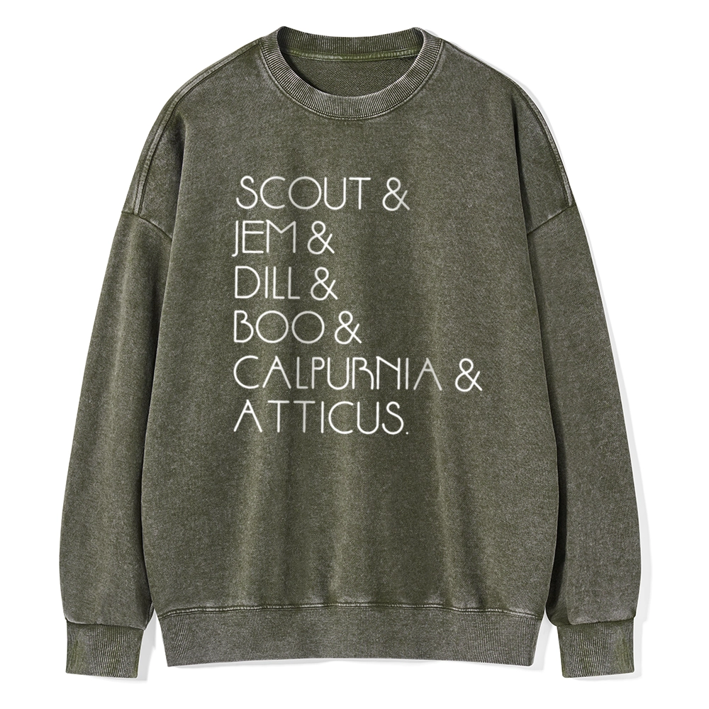 Pagewings To Kill A Mockingbird Unisex Washed Sweatshirt