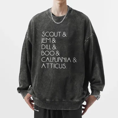 Pagewings To Kill A Mockingbird Unisex Washed Sweatshirt