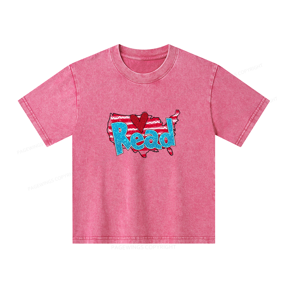 Pagewings Reading Day Shirt Unisex Kids Washed T-shirt