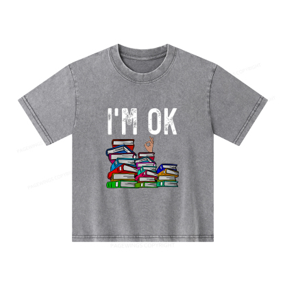 Pagewings Librarian Book Reader Funny Book Lover T Shirts Unisex Kids Washed T-shirt