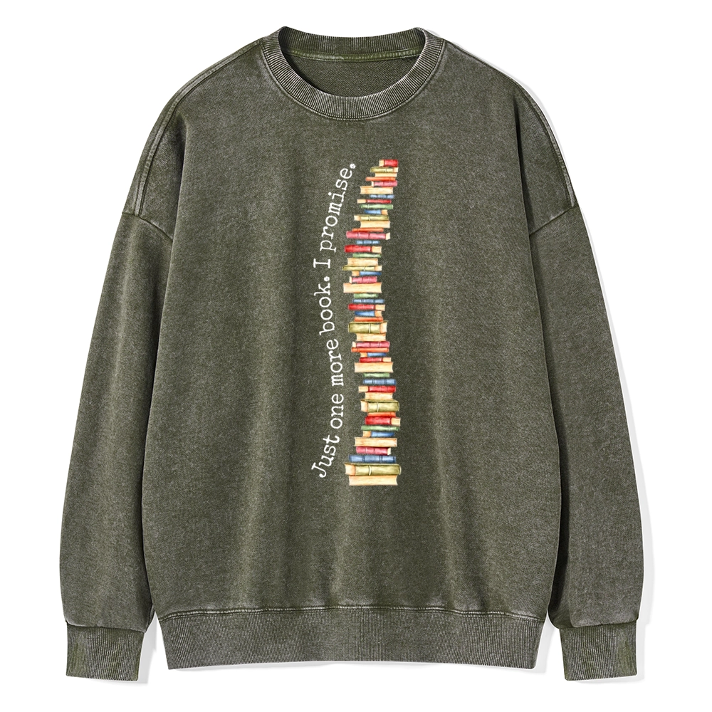 Pagewings Just One More Book I Promise Unisex Washed Sweatshirt