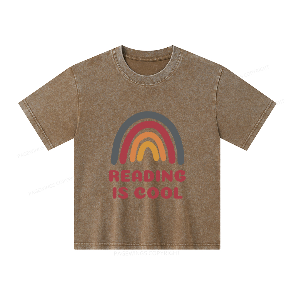 Pagewings Reading Is Cool Unisex Kids Washed T-shirt