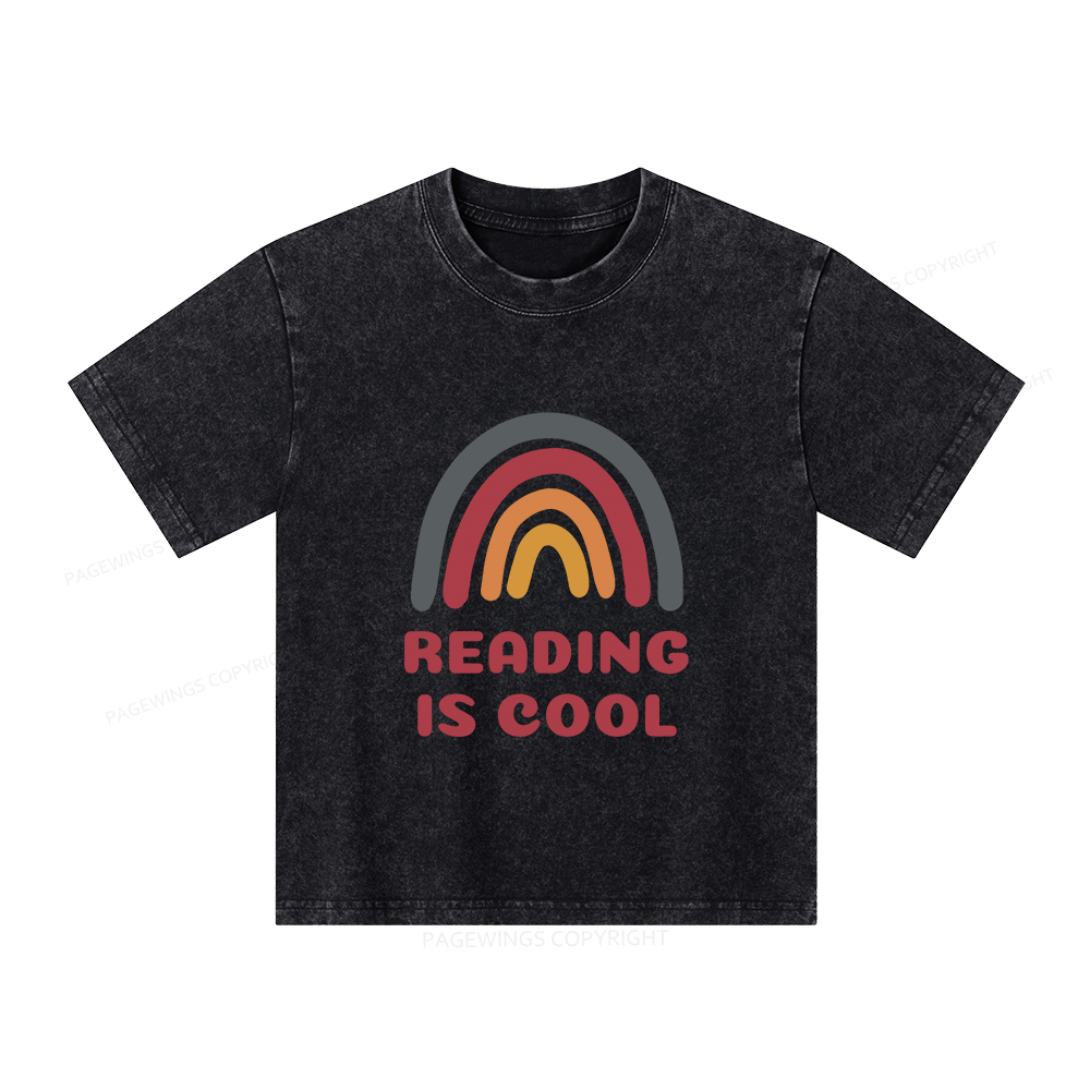 Pagewings Reading Is Cool Unisex Kids Washed T-shirt