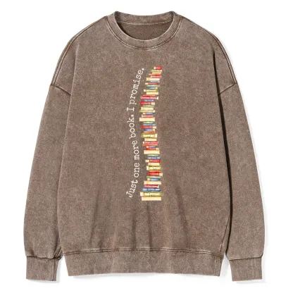 Pagewings Just One More Book I Promise Unisex Washed Sweatshirt