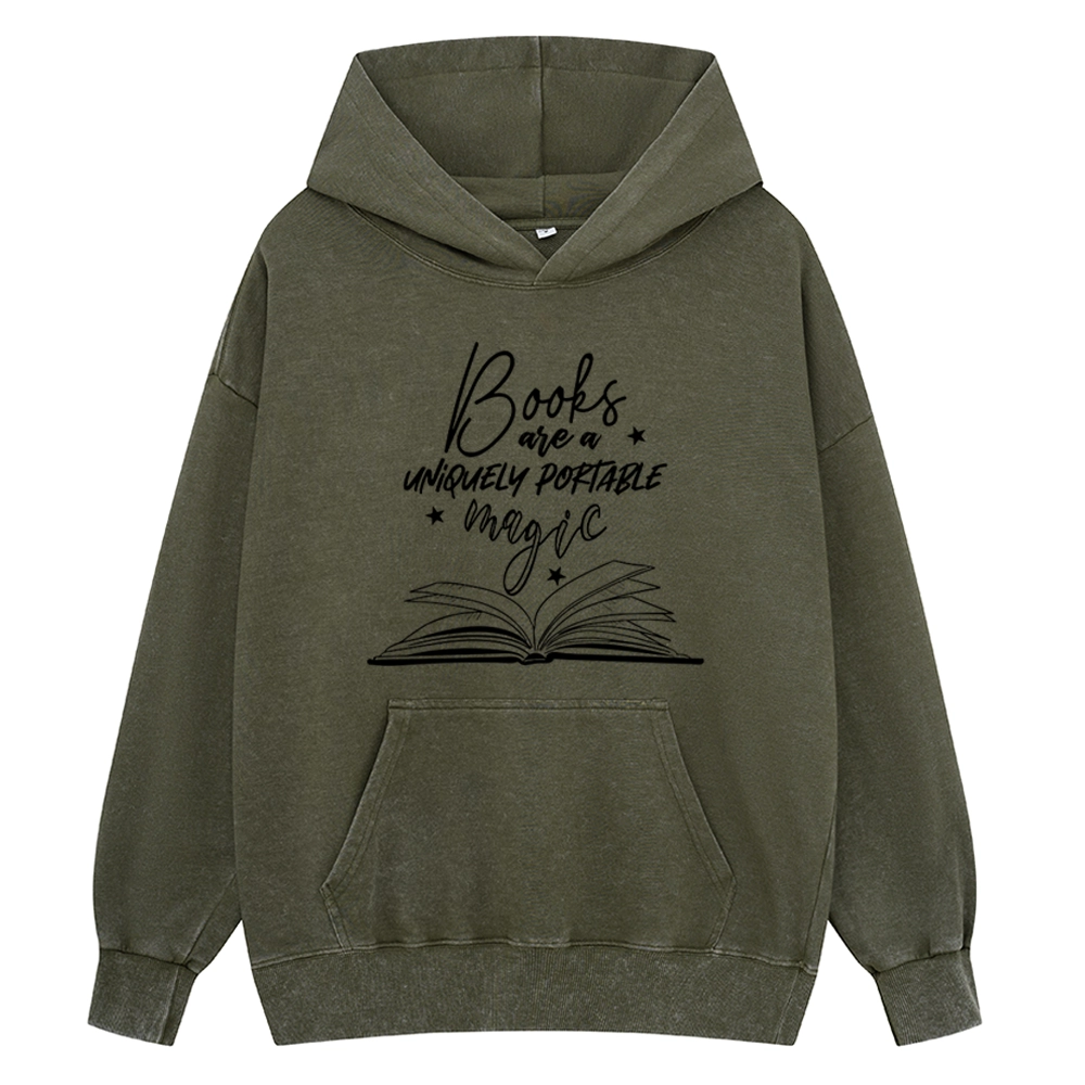 Pagewings Books Are A Uniquely Portable Magic Unisex Washed Hoodie