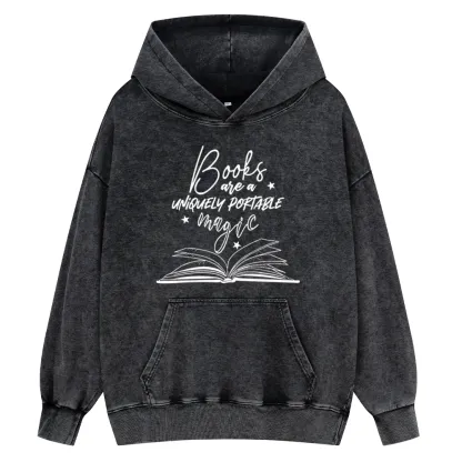 Pagewings Books Are A Uniquely Portable Magic Unisex Washed Hoodie