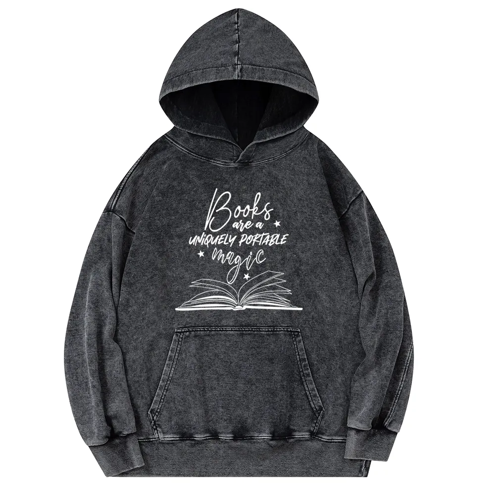 Pagewings Books Are A Uniquely Portable Magic Unisex Washed Hoodie