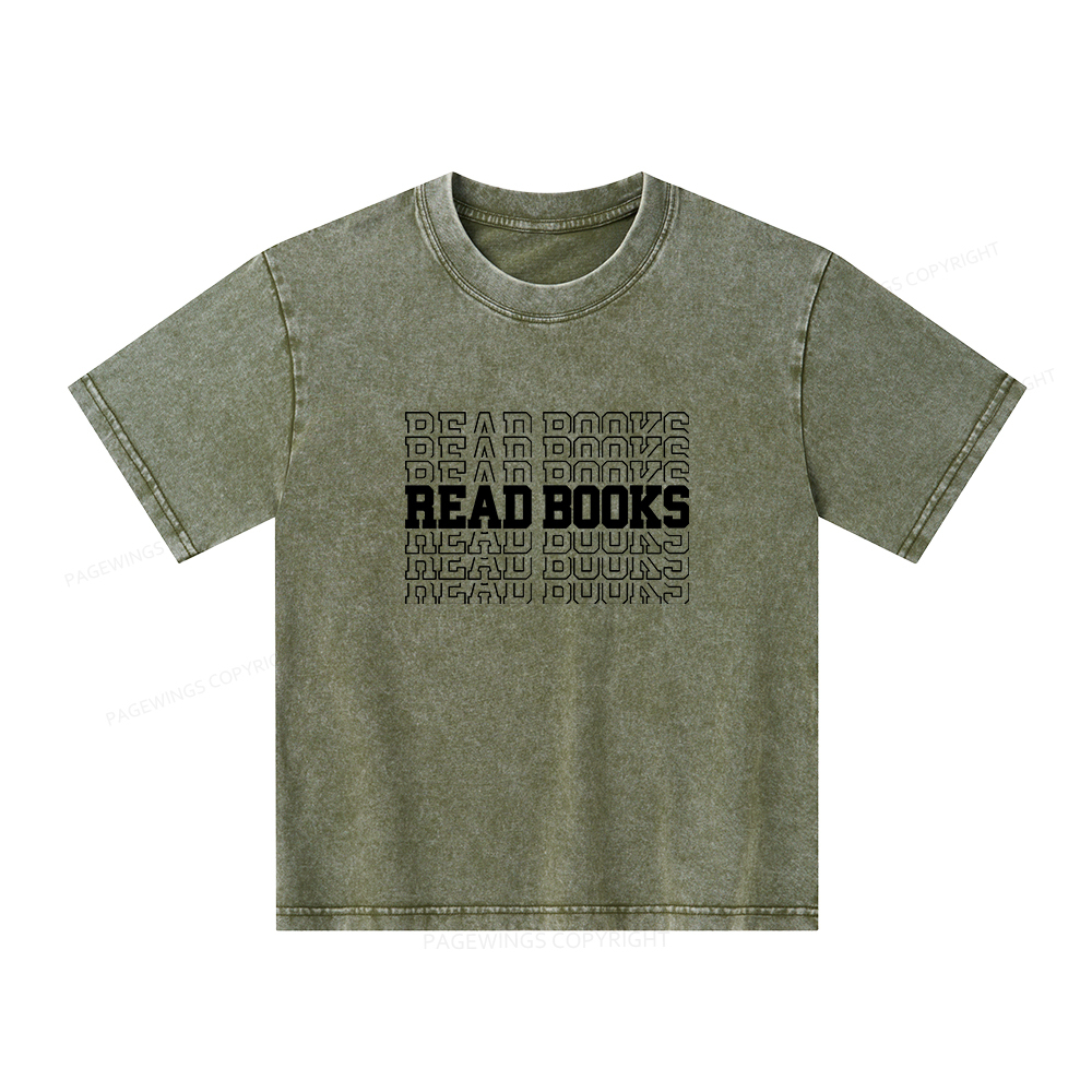 Pagewings Week and Library Unisex Kids Washed T-shirt