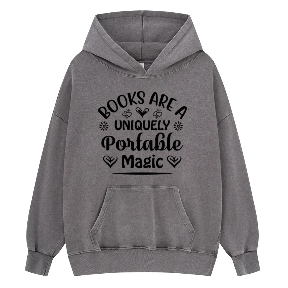 Pagewings Books Are A Uniquely Portable Magic Unisex Washed Hoodie