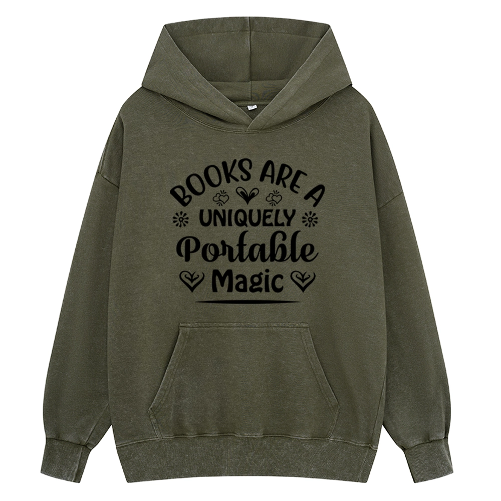 Pagewings Books Are A Uniquely Portable Magic Unisex Washed Hoodie