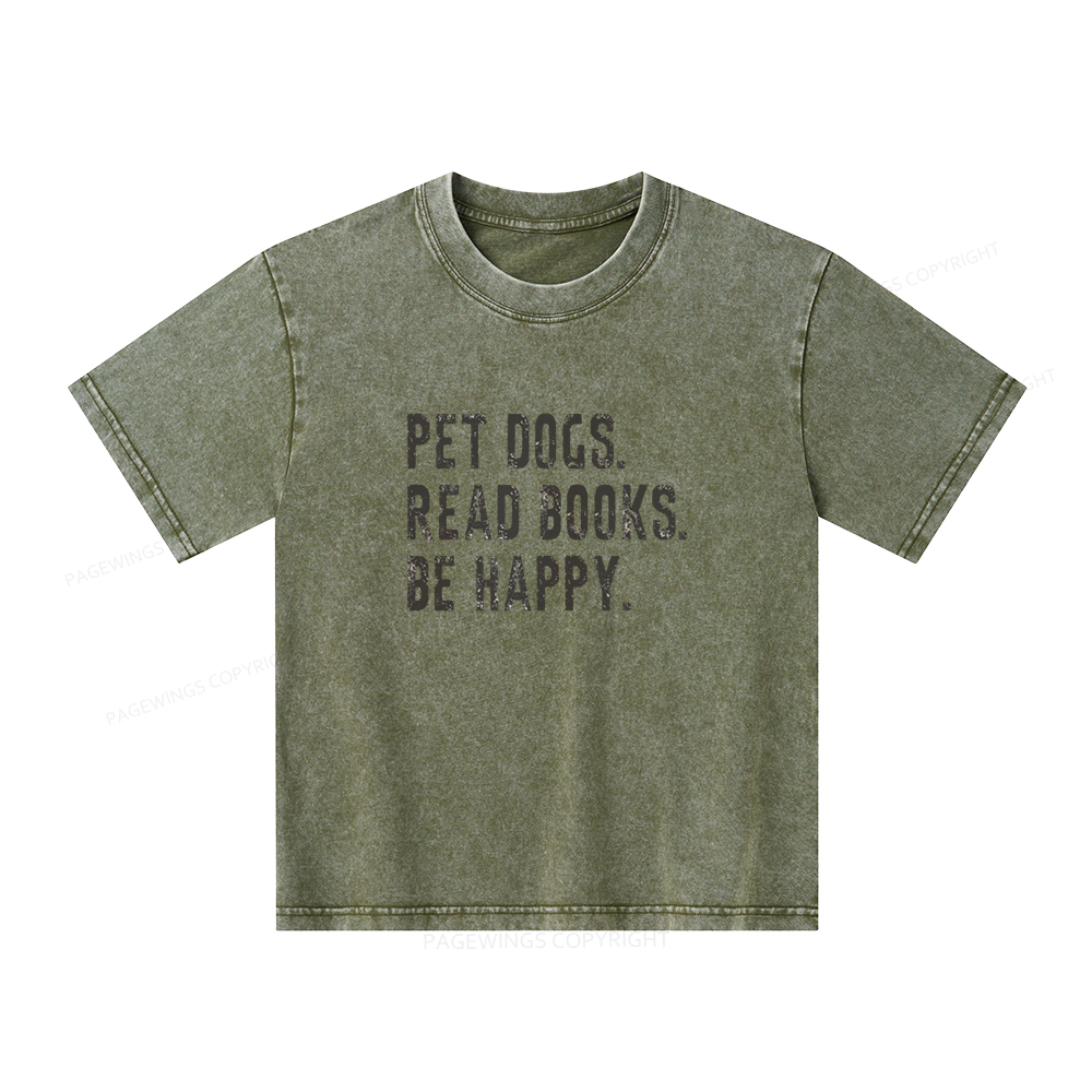 Pagewings Book Sweatshirt Book Lover Gift Unisex Kids Washed T-shirt
