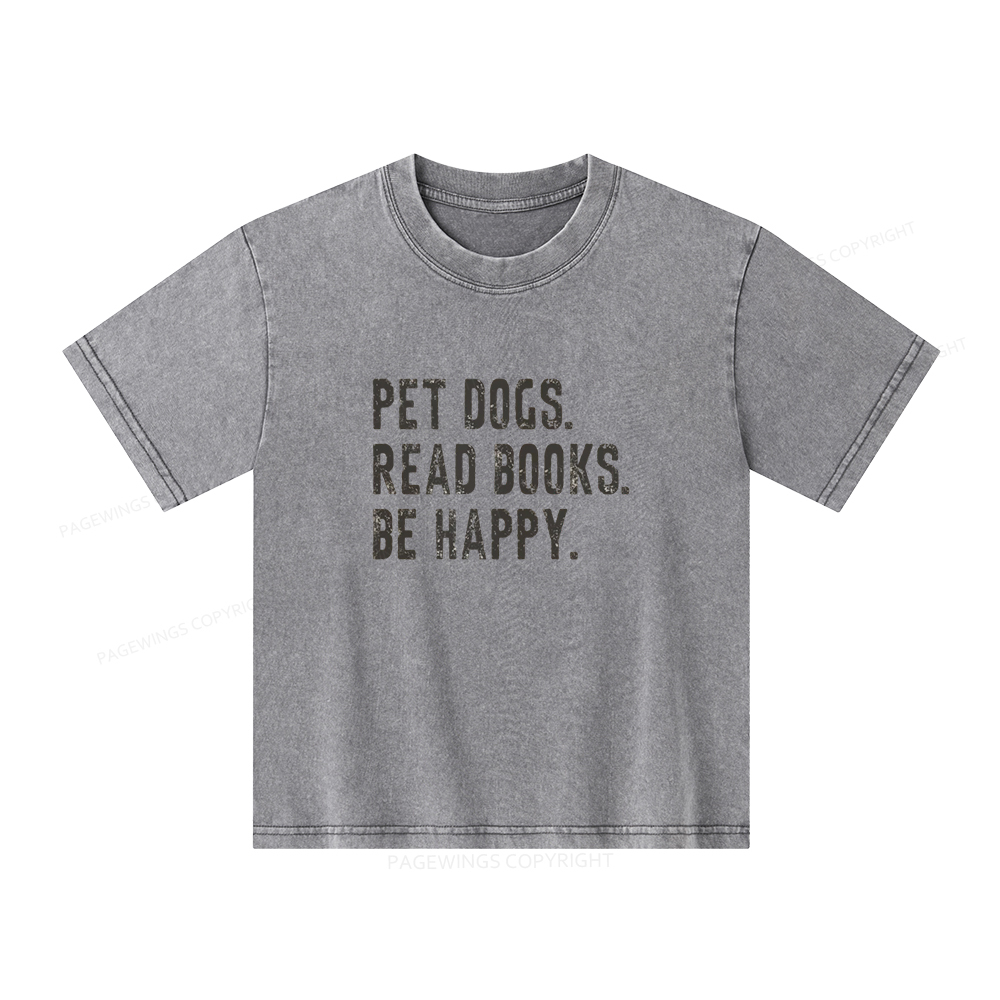 Pagewings Book Sweatshirt Book Lover Gift Unisex Kids Washed T-shirt