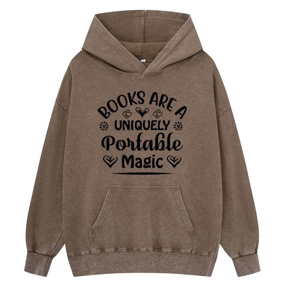Pagewings Books Are A Uniquely Portable Magic Unisex Washed Hoodie