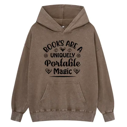 Pagewings Books Are A Uniquely Portable Magic Unisex Washed Hoodie