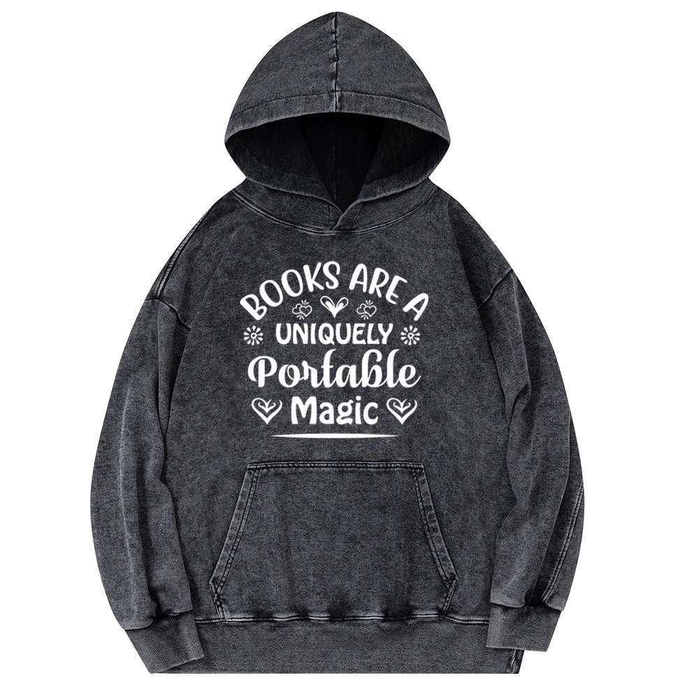 Pagewings Books Are A Uniquely Portable Magic Unisex Washed Hoodie