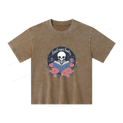 Pagewings Read  More  Books Unisex Kids Washed T-shirt