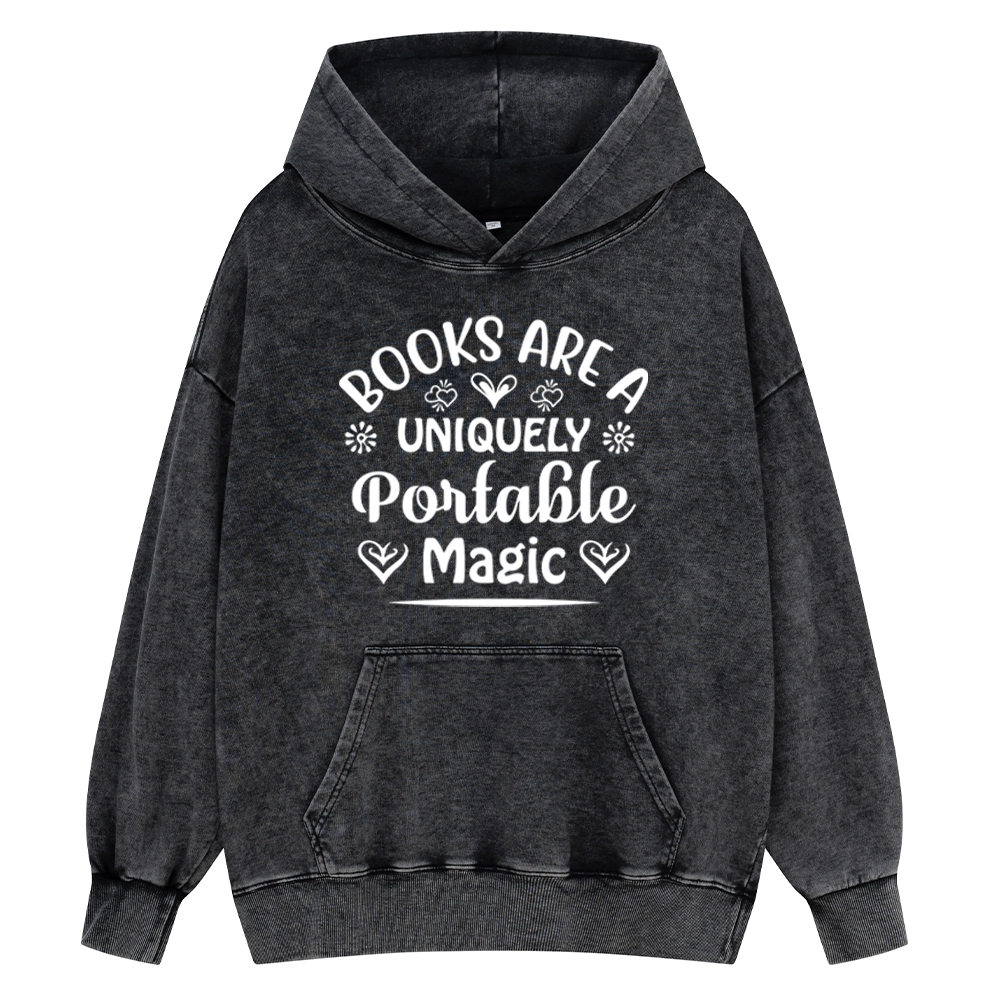 Pagewings Books Are A Uniquely Portable Magic Unisex Washed Hoodie