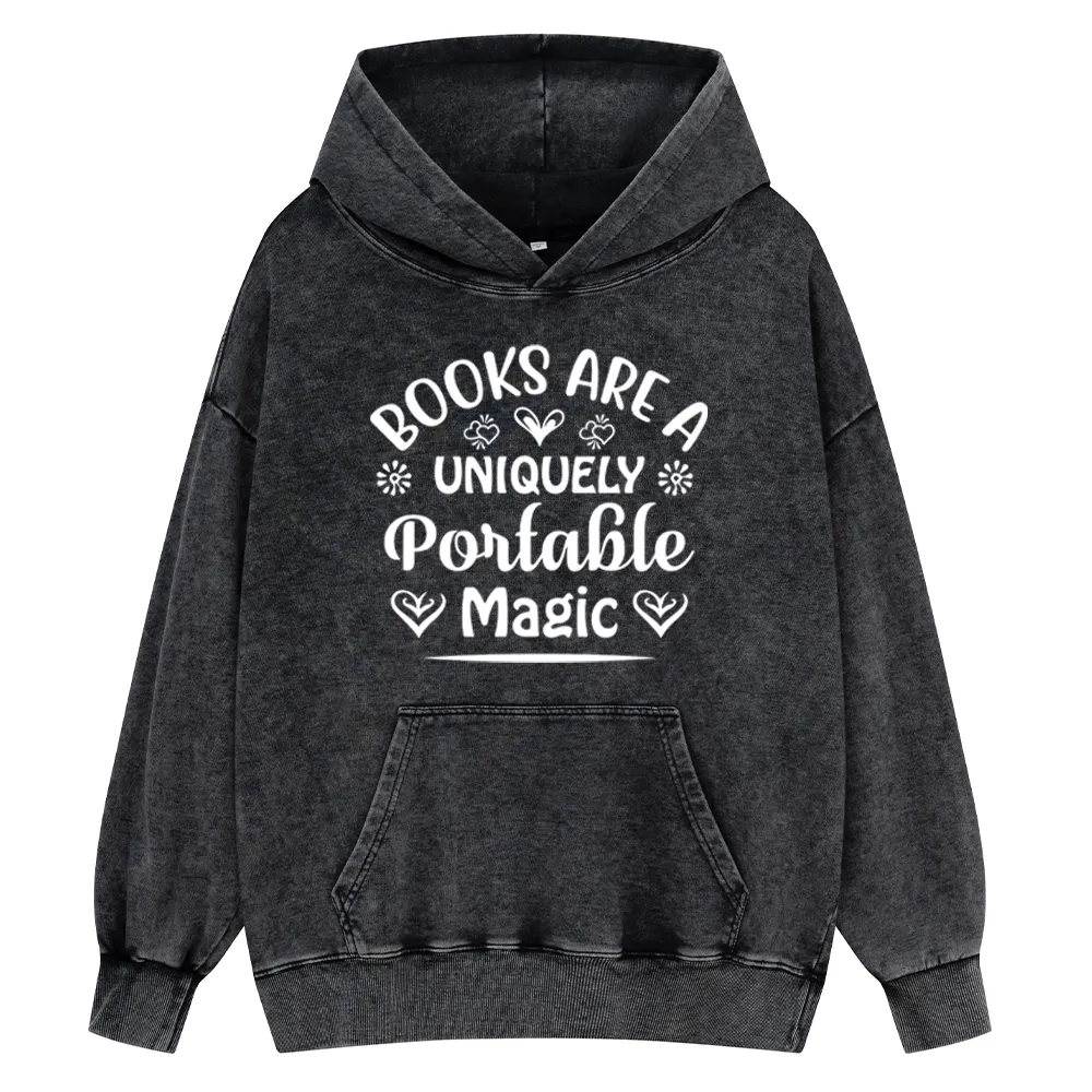 Pagewings Books Are A Uniquely Portable Magic Unisex Washed Hoodie