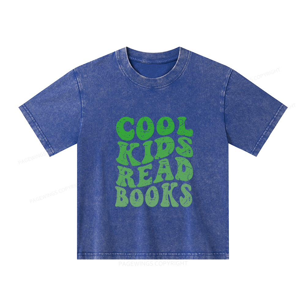 Pagewings cool kids read books Unisex Kids Washed T-shirt