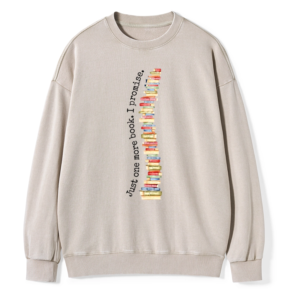 Pagewings Just One More Book I Promise Unisex Washed Sweatshirt