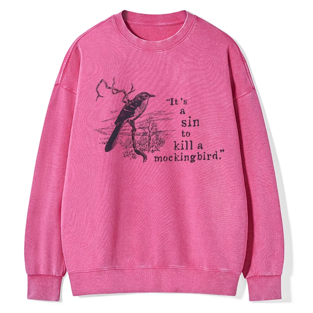 Pagewings  It's A Sin To Kill a Mockingbird Unisex Washed Sweatshirt