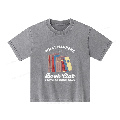 Pagewings Stays At Book Club Book Unisex Kids Washed T-shirt
