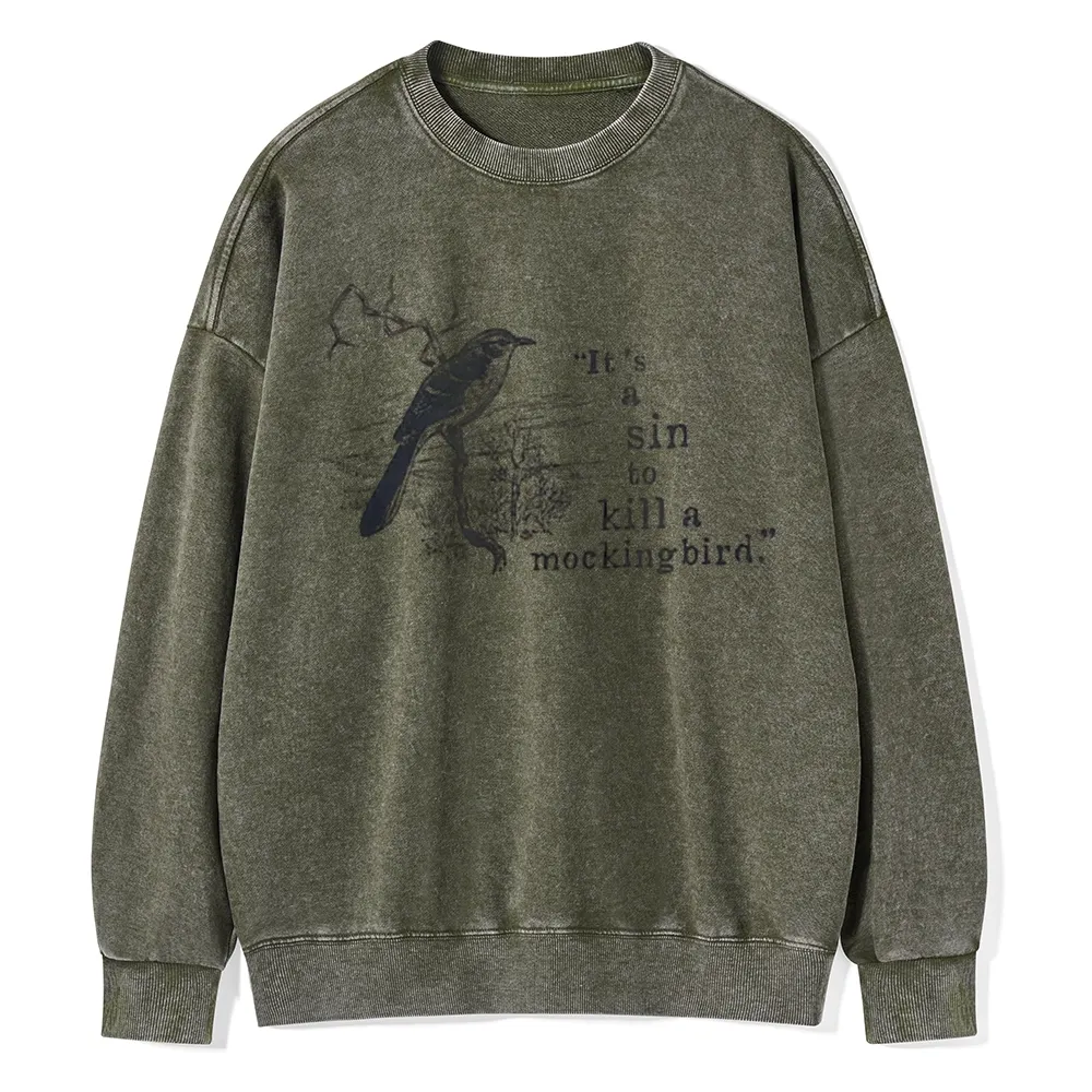 Pagewings  It's A Sin To Kill a Mockingbird Unisex Washed Sweatshirt