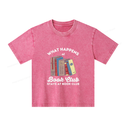 Pagewings Stays At Book Club Book Unisex Kids Washed T-shirt