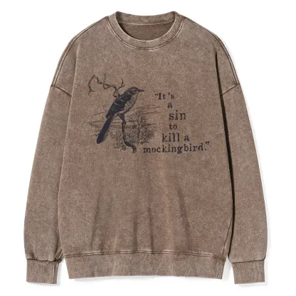 Pagewings  It's A Sin To Kill a Mockingbird Unisex Washed Sweatshirt