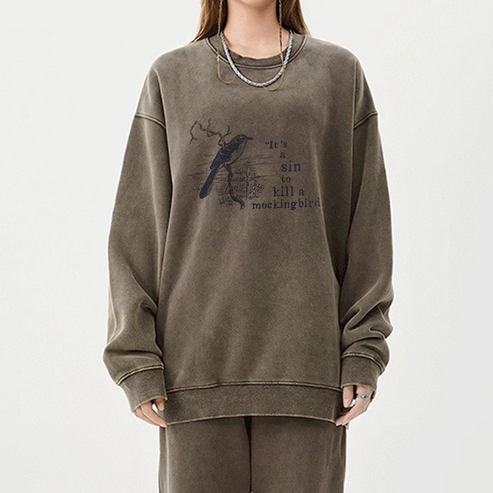 Pagewings  It's A Sin To Kill a Mockingbird Unisex Washed Sweatshirt