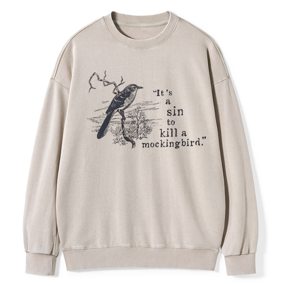 Pagewings  It's A Sin To Kill a Mockingbird Unisex Washed Sweatshirt