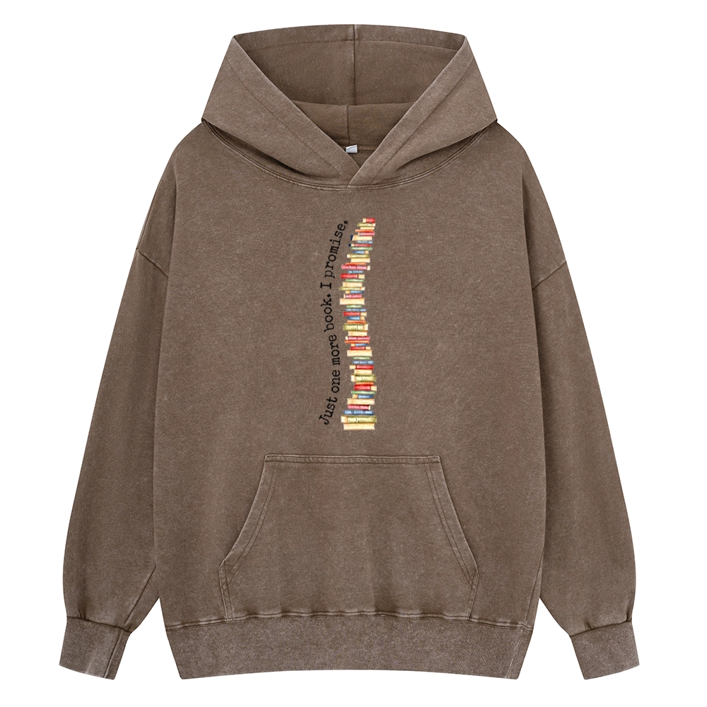 Pagewings Just One More Book I Promise Unisex Washed Hoodie