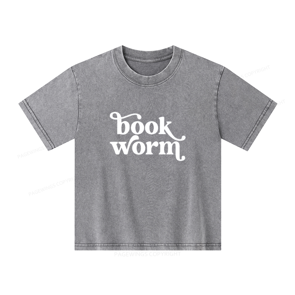 Pagewings Book Worm Unisex Kids Washed T-shirt