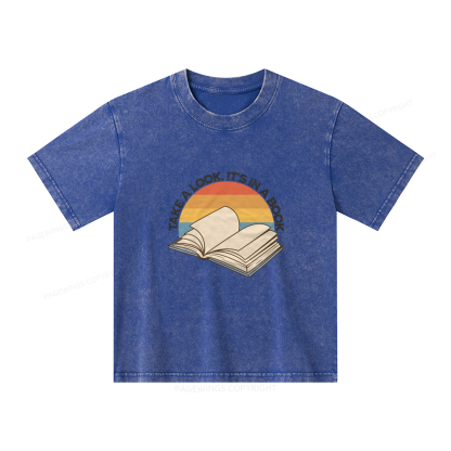 Pagewings Take A Look It's In A Book Unisex Kids Washed T-shirt